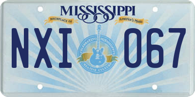 MS license plate NXI067