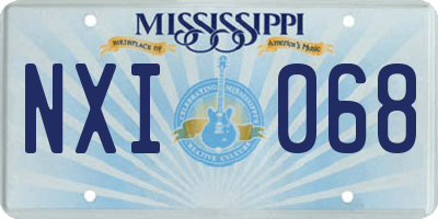 MS license plate NXI068