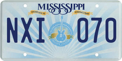 MS license plate NXI070