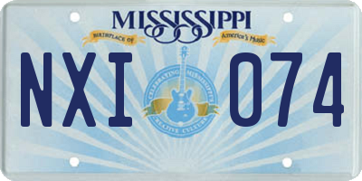 MS license plate NXI074