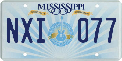 MS license plate NXI077