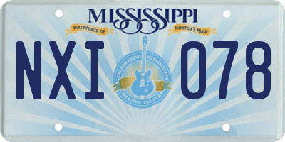 MS license plate NXI078