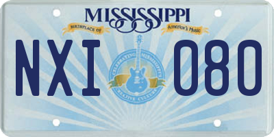 MS license plate NXI080
