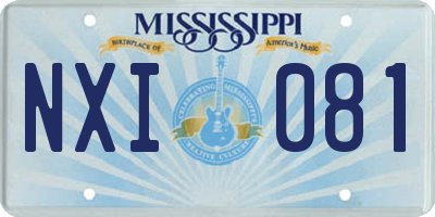 MS license plate NXI081