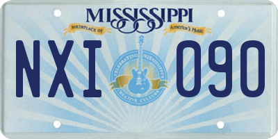 MS license plate NXI090