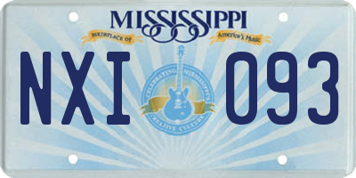 MS license plate NXI093
