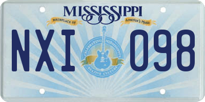 MS license plate NXI098