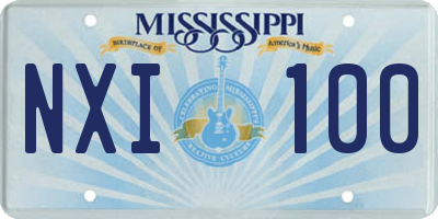 MS license plate NXI100