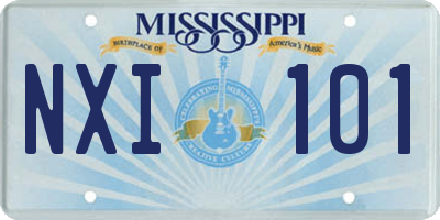 MS license plate NXI101