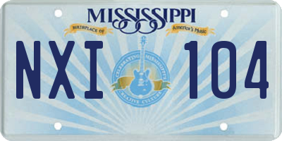 MS license plate NXI104
