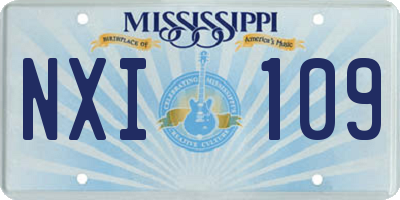 MS license plate NXI109