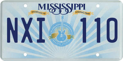 MS license plate NXI110
