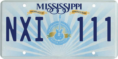 MS license plate NXI111