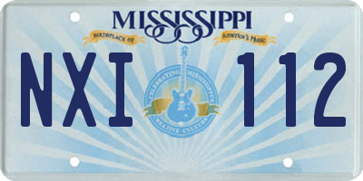 MS license plate NXI112