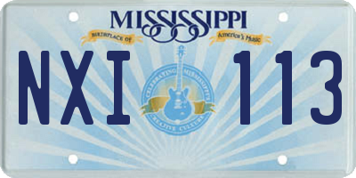 MS license plate NXI113