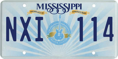 MS license plate NXI114