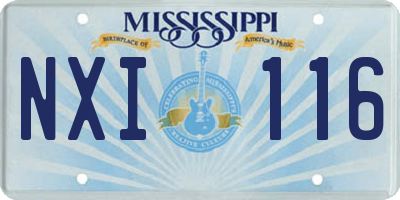 MS license plate NXI116