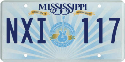 MS license plate NXI117