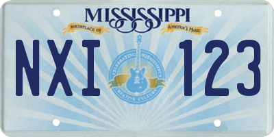 MS license plate NXI123