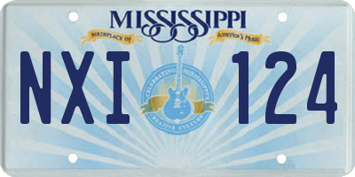 MS license plate NXI124