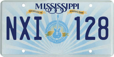 MS license plate NXI128
