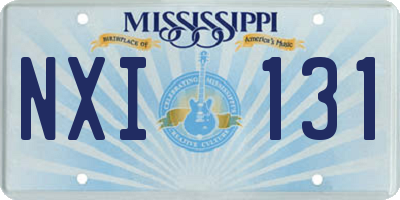 MS license plate NXI131
