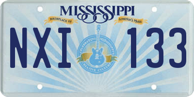 MS license plate NXI133