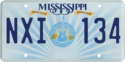 MS license plate NXI134