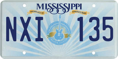 MS license plate NXI135