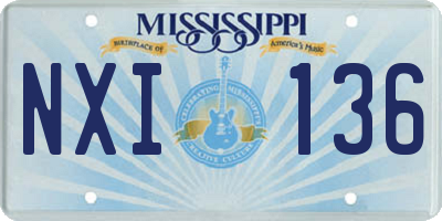 MS license plate NXI136