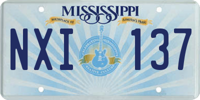 MS license plate NXI137