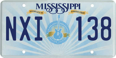 MS license plate NXI138