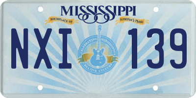 MS license plate NXI139
