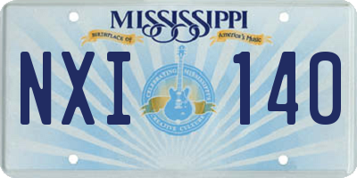 MS license plate NXI140
