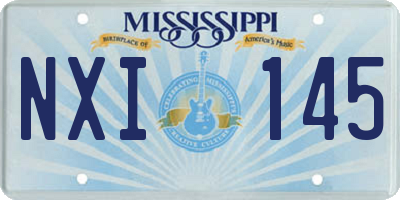 MS license plate NXI145