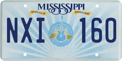 MS license plate NXI160
