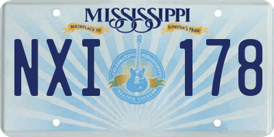 MS license plate NXI178