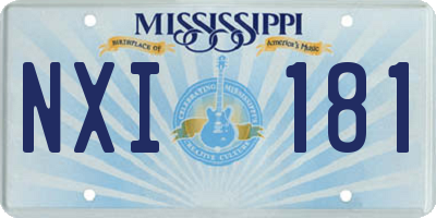 MS license plate NXI181