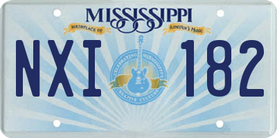MS license plate NXI182