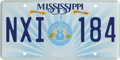 MS license plate NXI184