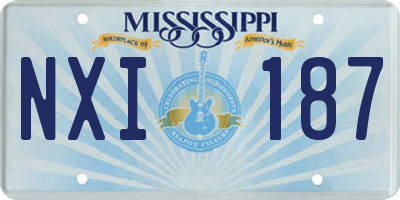 MS license plate NXI187