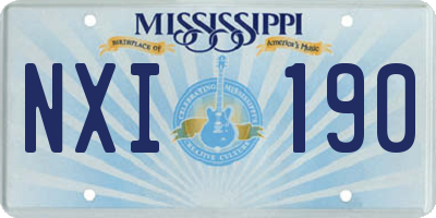 MS license plate NXI190