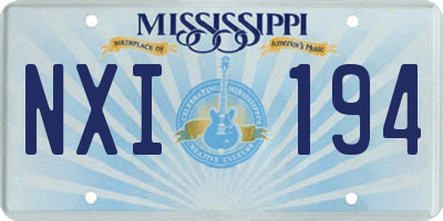 MS license plate NXI194