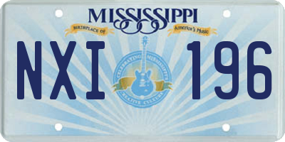 MS license plate NXI196