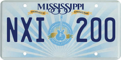 MS license plate NXI200