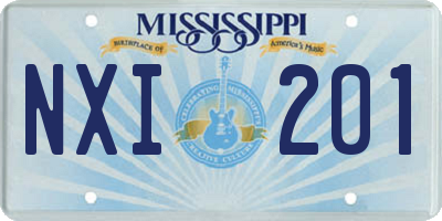 MS license plate NXI201