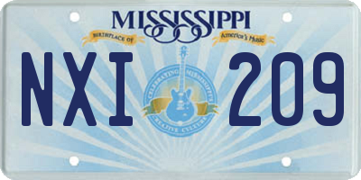 MS license plate NXI209