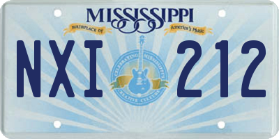 MS license plate NXI212