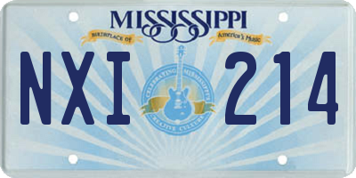 MS license plate NXI214