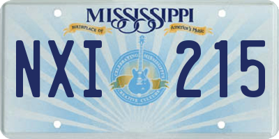 MS license plate NXI215